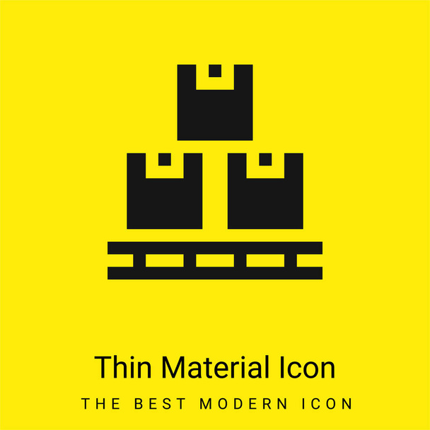Box minimal bright yellow material icon - Vector, Image