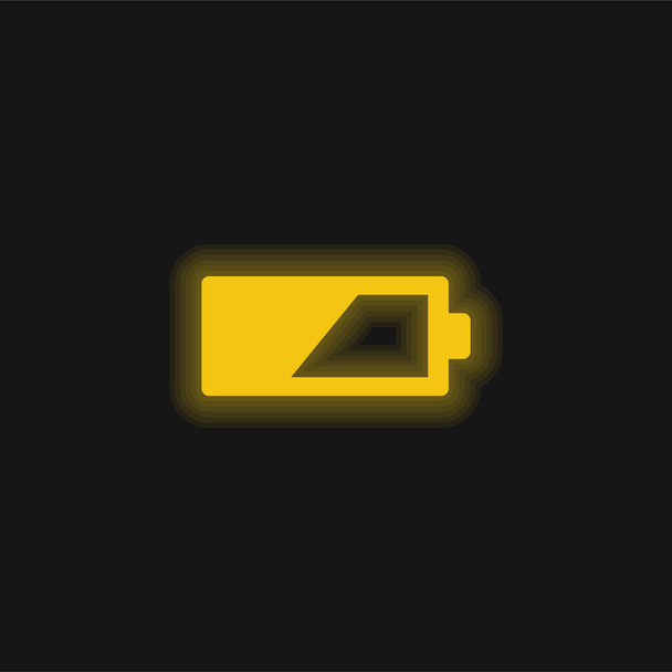 50 Percent Battery yellow glowing neon icon - Vector, Image