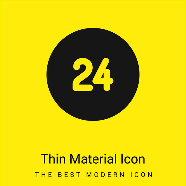 24 Godziny minimalna jasnożółty materiał ikona - Wektor, obraz