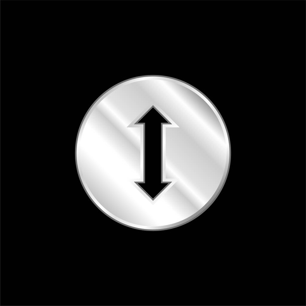 Flecha bidireccional plateado icono metálico - Vector, imagen