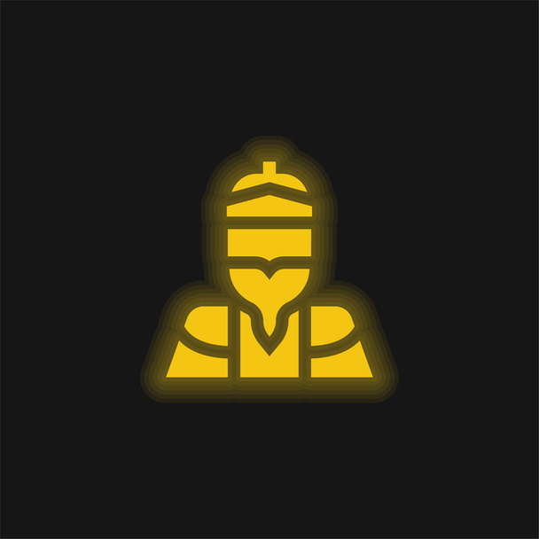 Balthazar sárga izzó neon ikon - Vektor, kép