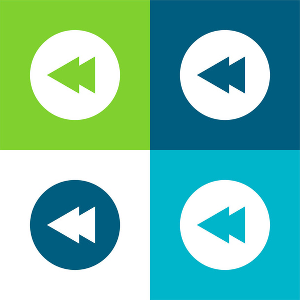 Conjunto de iconos mínimo de cuatro colores plano hacia atrás - Vector, Imagen