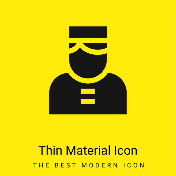 Bellboy minimális fényes sárga anyag ikon - Vektor, kép