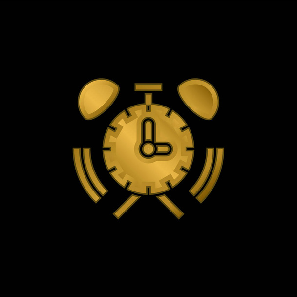 Позолоченный иконка будильника или вектор логотипа - Вектор,изображение