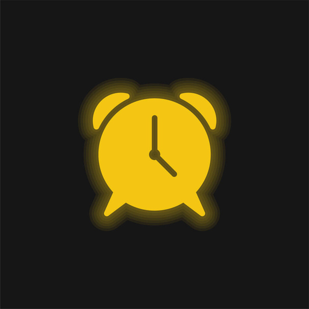 Alarma amarillo brillante icono de neón - Vector, imagen