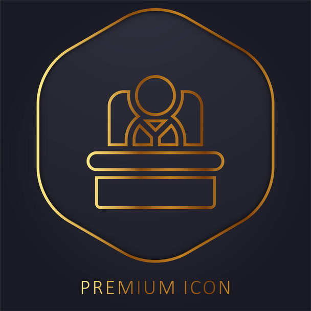 Boss golden line premium logo or icon - Vector, Image