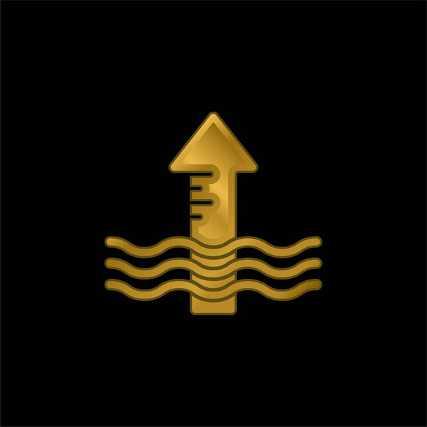 Seta banhado a ouro ícone metálico ou vetor logotipo - Vetor, Imagem