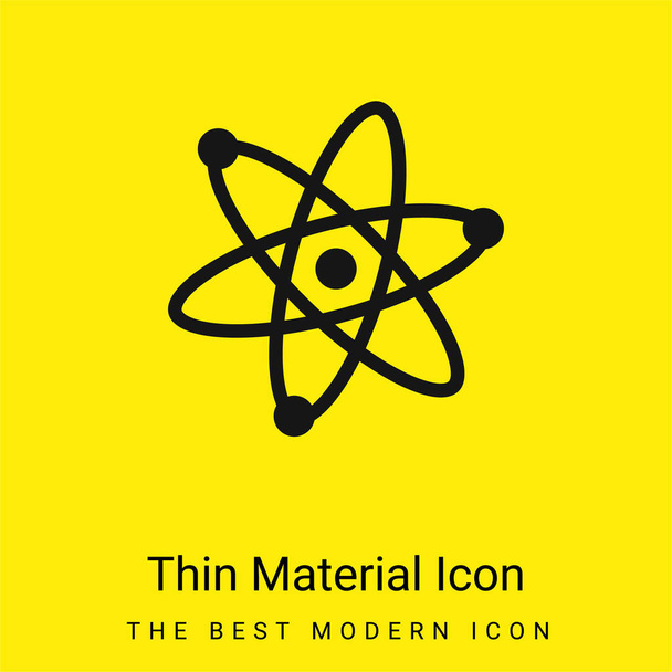 Átomos Símbolo mínimo icono de material amarillo brillante - Vector, Imagen