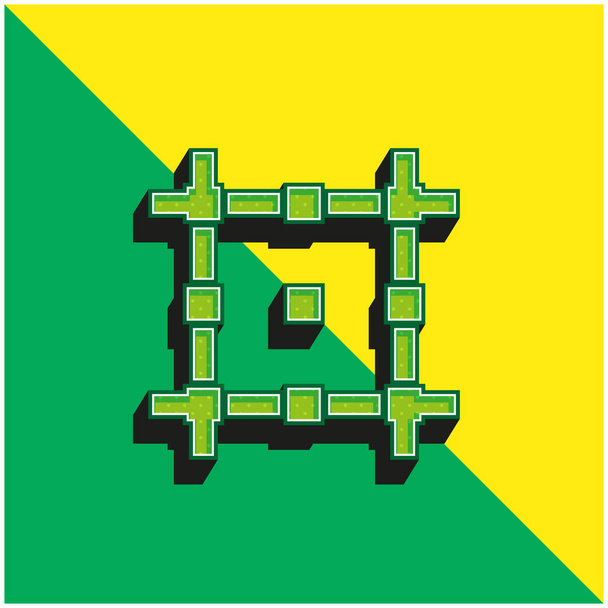 割り当て緑と黄色の現代的な3Dベクトルアイコンのロゴ - ベクター画像