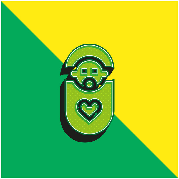 Baby Green és sárga modern 3D vektor ikon logó - Vektor, kép