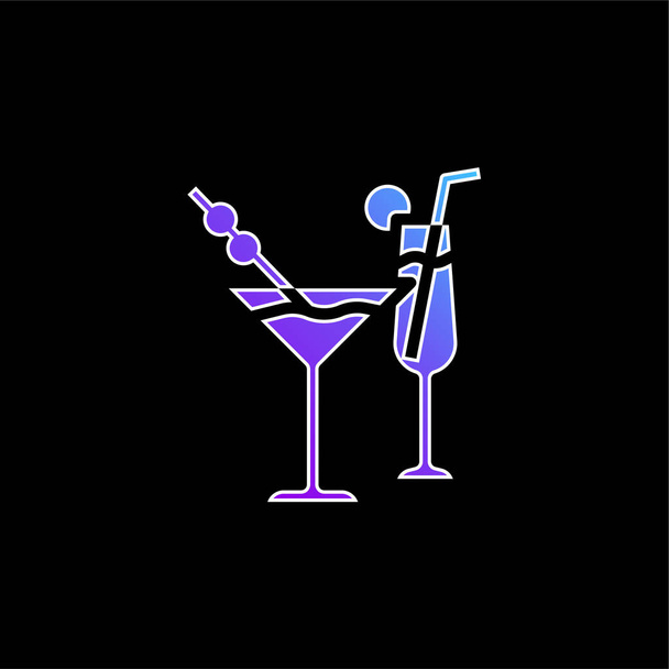 Beverage blue gradient vector icon - Vector, Image