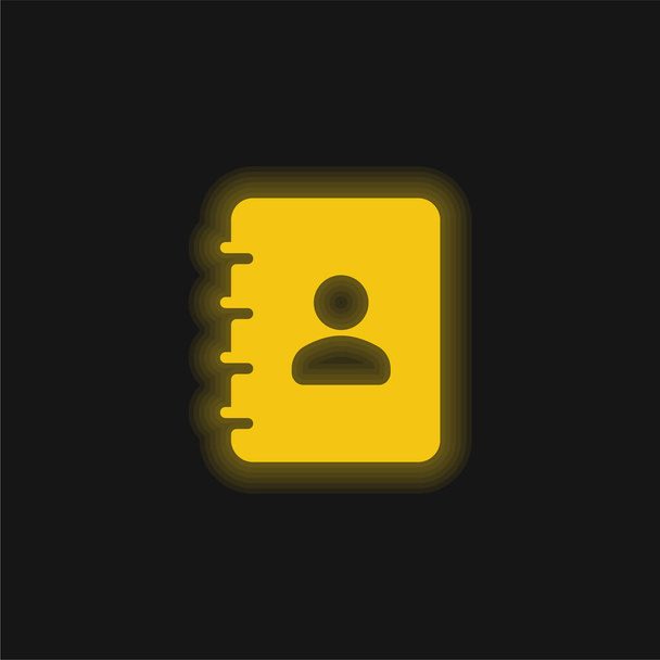 Menetrend sárga izzó neon ikon - Vektor, kép