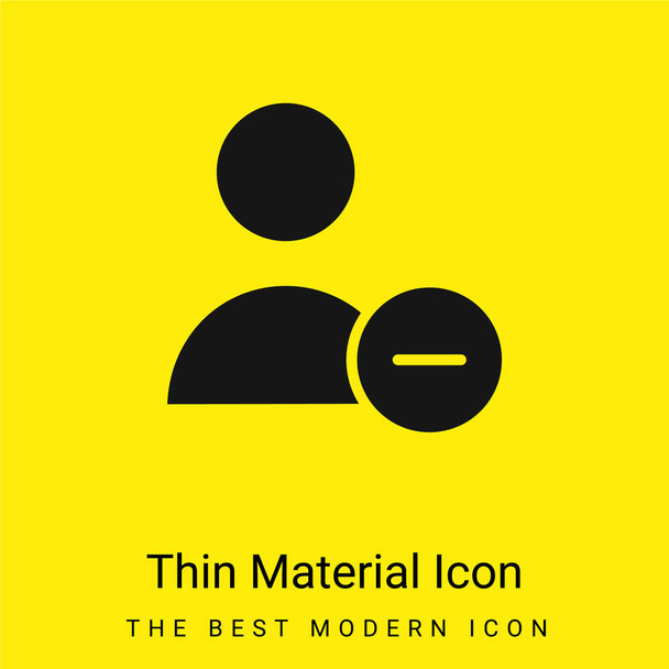 Blokk felhasználó minimális fényes sárga anyag ikon - Vektor, kép