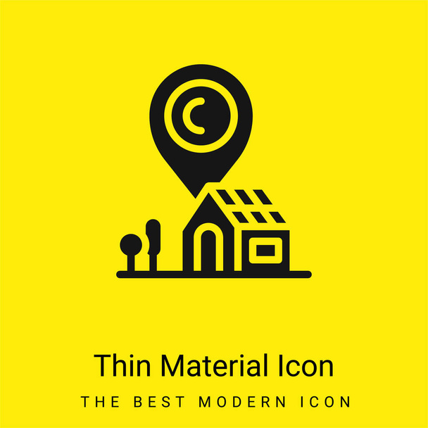 Address minimal bright yellow material icon - Vector, Image