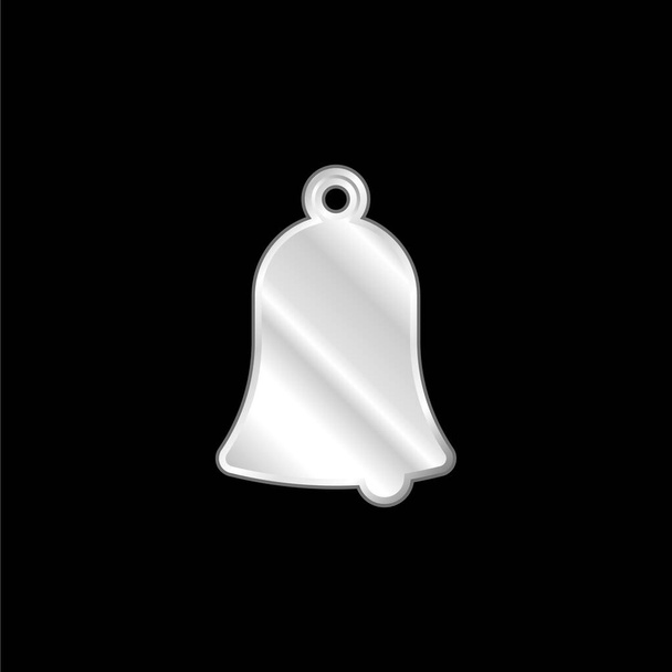 Zvonek postříbřená kovová ikona - Vektor, obrázek