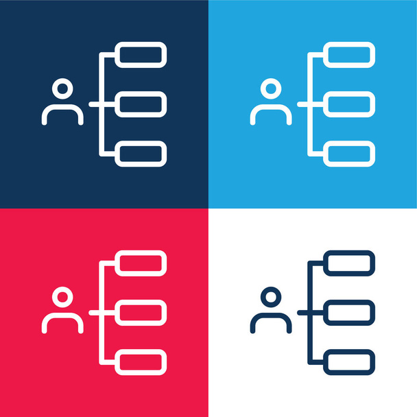 Boss blu e rosso quattro colori set di icone minime - Vettoriali, immagini