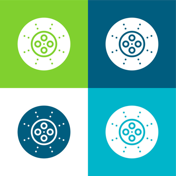 Break Flat set di icone minimali a quattro colori - Vettoriali, immagini