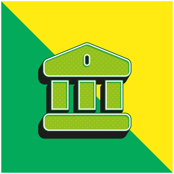 Banca Logo moderno verde e giallo dell'icona del vettore 3d - Vettoriali, immagini