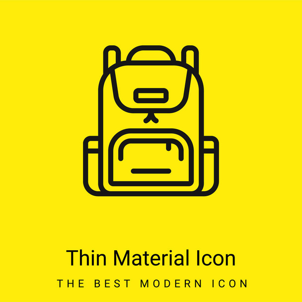 Sac à dos minimaliste jaune vif icône matérielle - Vecteur, image