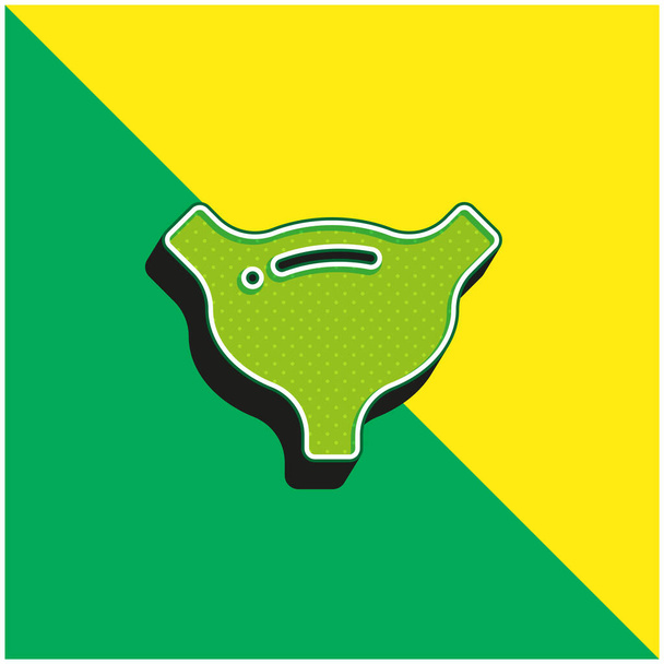 Vescica Verde e giallo moderno 3d logo icona vettoriale - Vettoriali, immagini