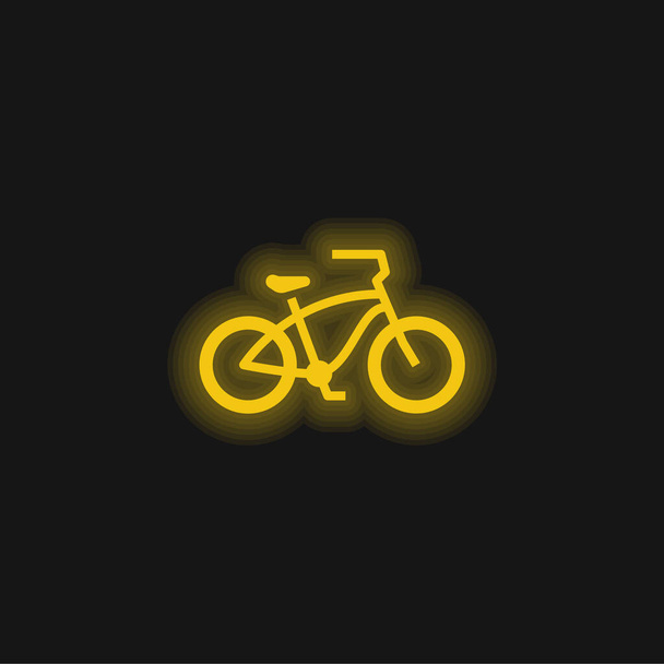 Żółty rower świecący neon ikona - Wektor, obraz