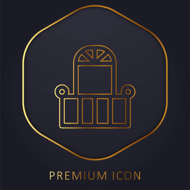 Μπαλκόνι και πόρτα χρυσή γραμμή premium λογότυπο ή εικονίδιο - Διάνυσμα, εικόνα