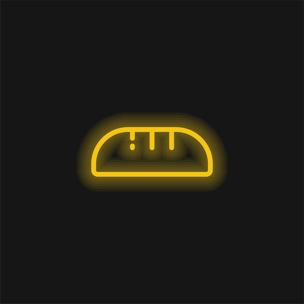 Broodgeel gloeiend neon icoon - Vector, afbeelding