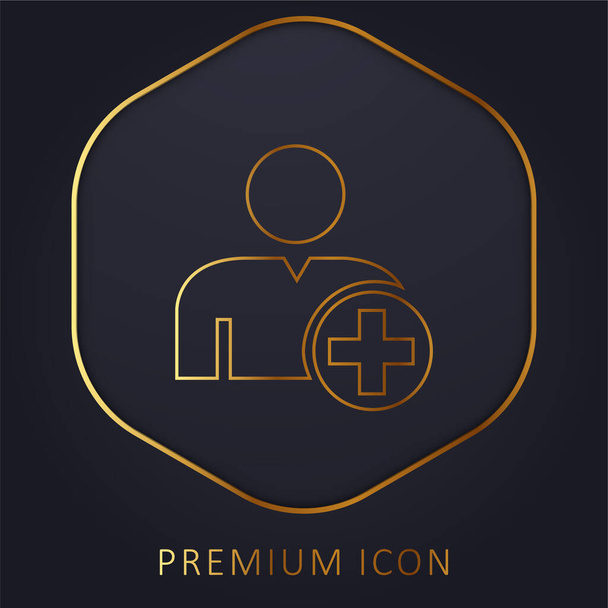 Add Profile golden line premium logo or icon - Vector, Image