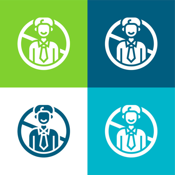 Feketelista Lapos négy szín minimális ikon készlet - Vektor, kép