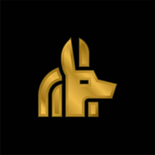 Anubis chapado en oro icono metálico o logo vector - Vector, Imagen