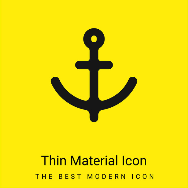 Anchor minimal bright yellow material icon - Vector, Image