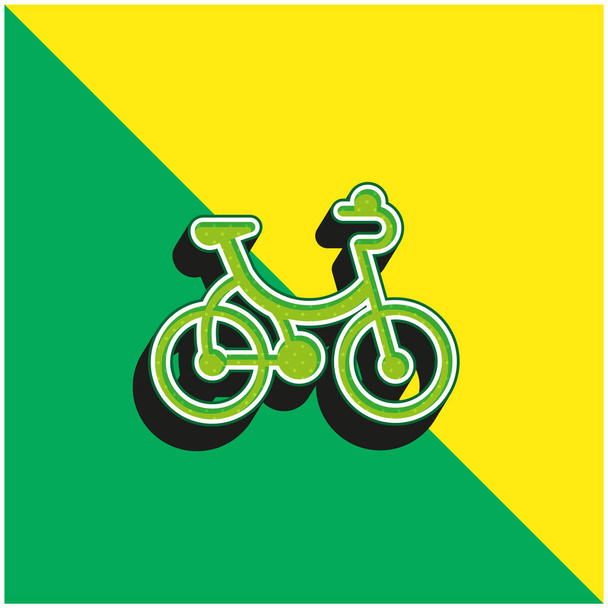 Ποδήλατο Πράσινο και κίτρινο σύγχρονο 3d διάνυσμα εικονίδιο λογότυπο - Διάνυσμα, εικόνα