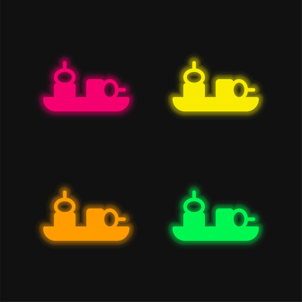 Appetizer négy színű izzó neon vektor ikon - Vektor, kép