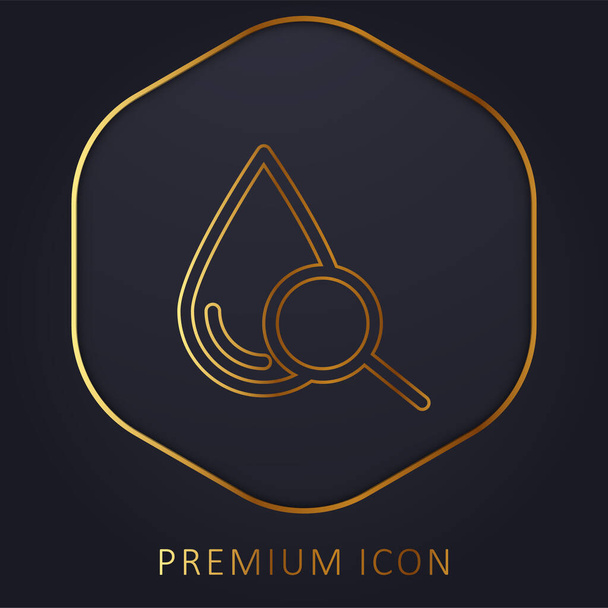 Gota de sangue linha dourada logotipo premium ou ícone - Vetor, Imagem