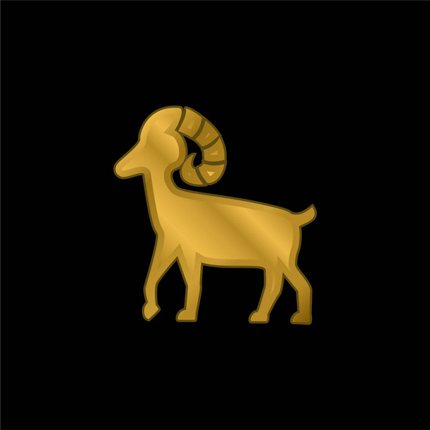 Овен золотий металевий значок або вектор логотипу
 - Вектор, зображення