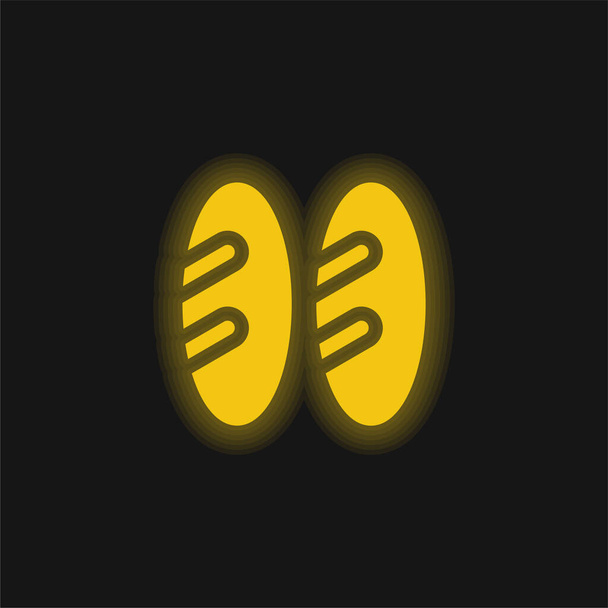 Pane giallo incandescente icona al neon - Vettoriali, immagini