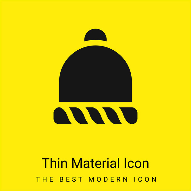 Beanie minimal bright yellow material icon - Vector, Image