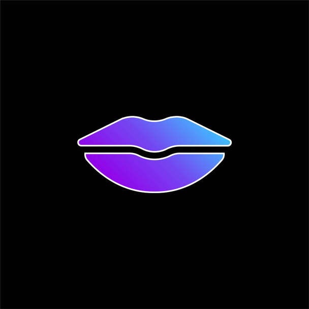 Big Lips azul gradiente icono de vector - Vector, imagen