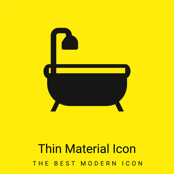 Bath Tub minimal bright yellow material icon - Vector, Image