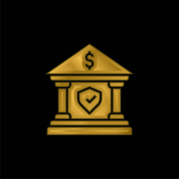 Złoto bankowe metaliczna ikona lub wektor logo - Wektor, obraz