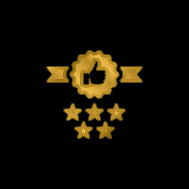 Ícone metálico banhado a ouro emblema ou vetor logotipo - Vetor, Imagem