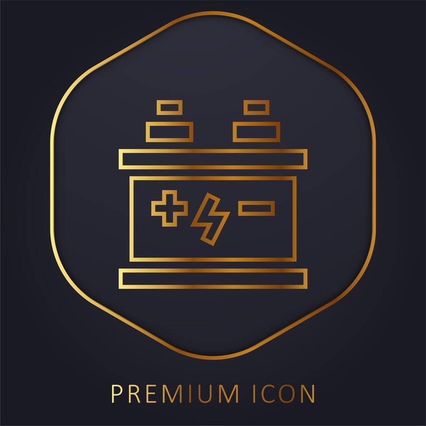 Złota linia baterii logo premium lub ikona - Wektor, obraz