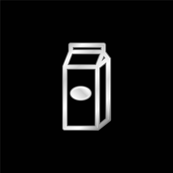 Box Liquid Food Container Zarys posrebrzanej ikony metalicznej - Wektor, obraz