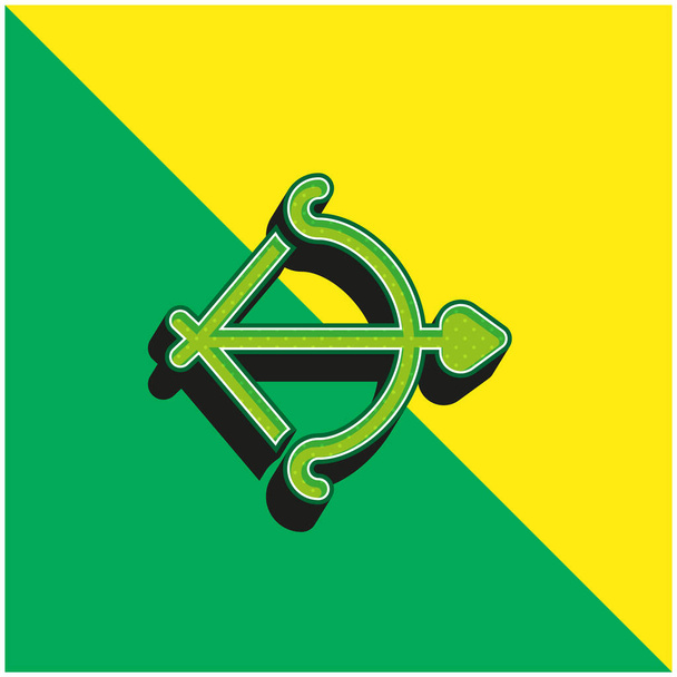 Arc Vihreä ja keltainen moderni 3d vektori kuvake logo - Vektori, kuva