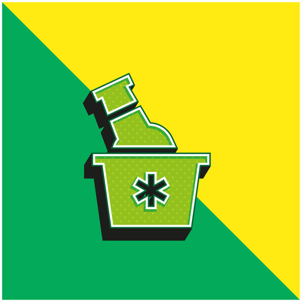 Bière Logo vectoriel 3d moderne vert et jaune - Vecteur, image
