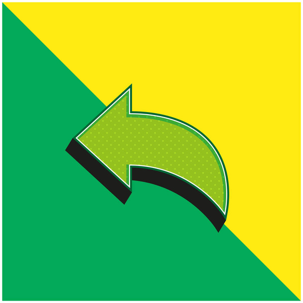 Back Green and yellow modern 3d vector icon logo - Vector, Image