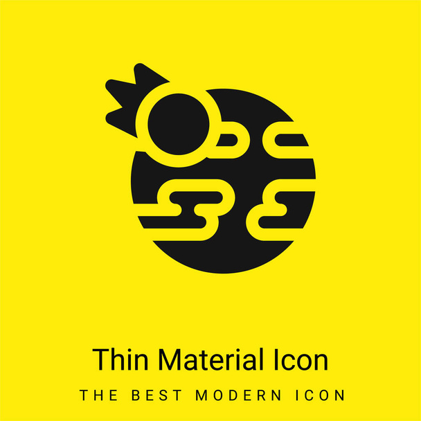 Armageddon minimální jasně žlutá ikona materiálu - Vektor, obrázek
