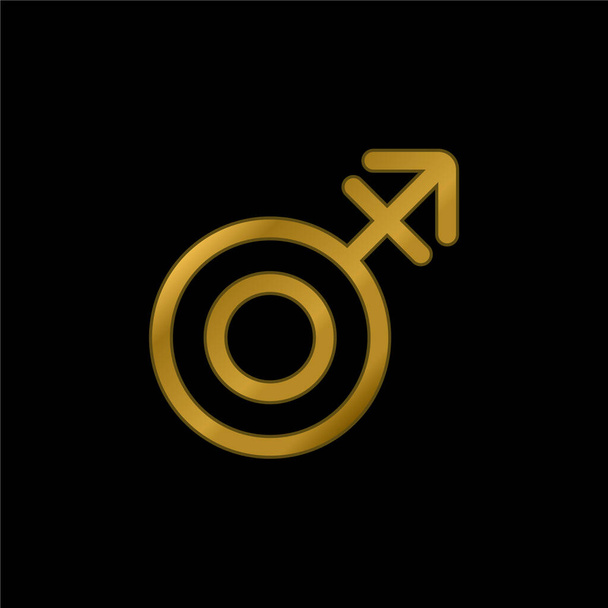 icône métallique plaqué or androgyne ou vecteur de logo - Vecteur, image