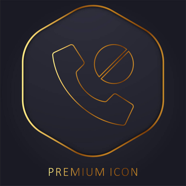 Logotipo o icono premium de línea dorada bloqueada - Vector, Imagen