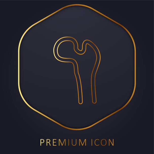 Bone Structure Tip golden line premium logo or icon - Vector, Image